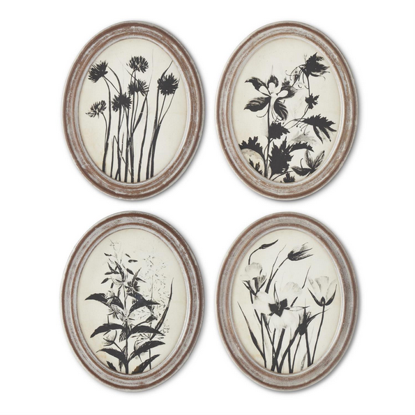 Oval Botanical Cameo Prints
