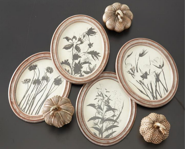 Oval Botanical Cameo Prints
